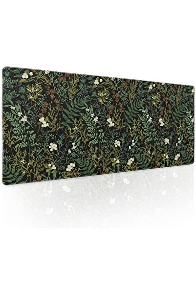 Other وسادة ماوس ألعاب بابورت XL ممتدة، بتصميم نباتات وأزهار خضراء نباتية، غي...