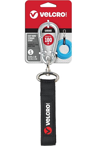 VELCRO Brand VEL-30120-USA Easy-Hang Heavy-Duty Strap, Size S, Black