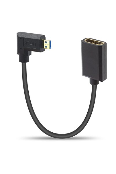 Duttek كابل Micro HDMI إلى HDMI بزاوية قائمة 90 درجة 8K@60Hz رفيع HDMI 2.1 من...