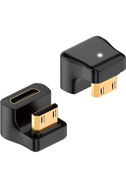 Duttek محول HDMI صغير على شكل حرف U بدقة 8K (زاوية لأعلى 180 درجة) - أسود