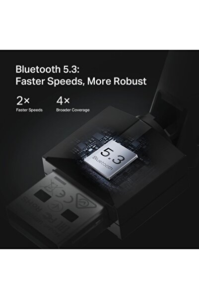 TP-LINK USB Bluetooth Adapter UB500 Plus — Bluetooth 5.3 Long Range, Plug & Play, Adjustable Anten