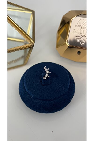 SU PERİSİ TAKI BİJUTERİ Cerrahi Çelik Gümüş Zirkon Taşlı Yarım Güneş Model Pi...