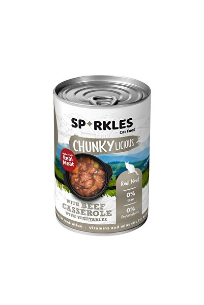 SPARKLES Wet Cat Food — Real Beef Chunks with Vegetables, 400 g