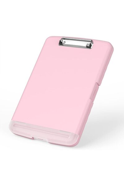 Other Rimilak Plastic Clipboard with Storage, High-Capacity, Pen Holder, Side-Slot, Pink