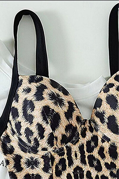 embody Costum de baie dintr-o singură piesă pentru femei, cu efect modelator, imprimeu animal, maro lm008