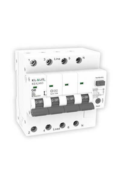Klaus Διακόπτης διαρροής ρεύματος rcbo 4,5Ka 3P+N 25A 30Ma, KE42425 (27)
