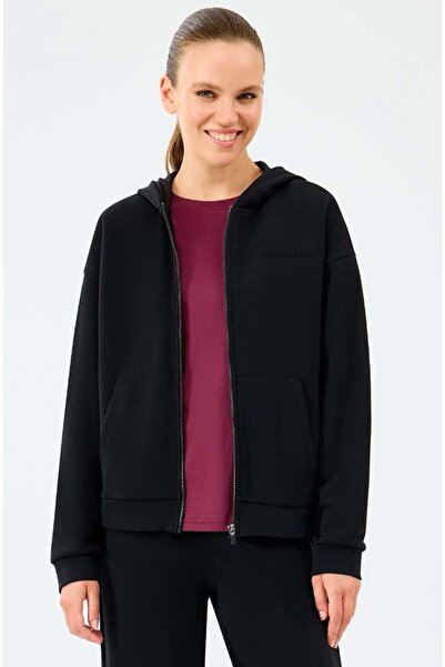 SKECHERS W Essential Full Zip Sweatshirt S2610016 Women's Hooded Zippered Sweatshirt Black