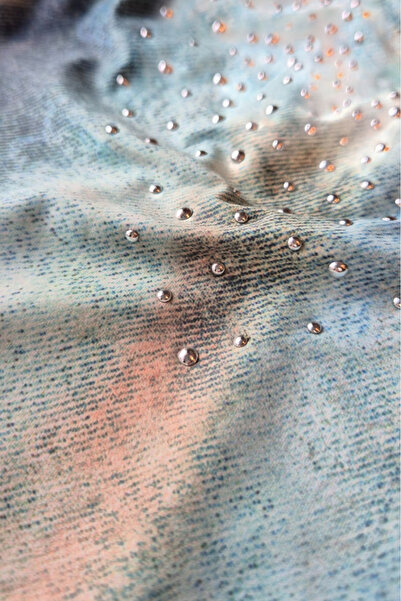 embody Costum de baie dintr-o singură piesă cu aplicație cu pietre, imprimeu denim, albastru deschis, Summer Shine