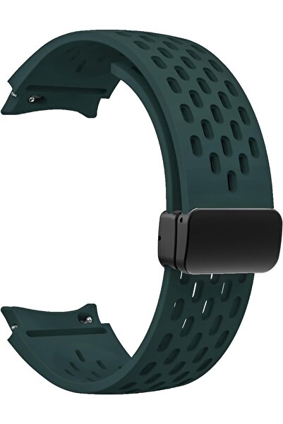 Other MAKCPOIMER No-Gap 20mm Silicone Replacement Band for Samsung Galaxy Watch - Dark Green