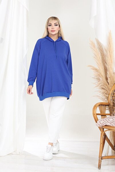 EMEZ Mavi kapşonlu sweatshirt