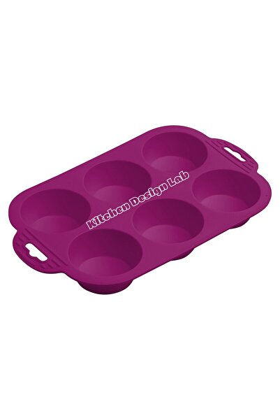 Atlas Mutfak One Piece Purple 6-Piece Silicone Mini Cake Mold - Muffin Mold 6...