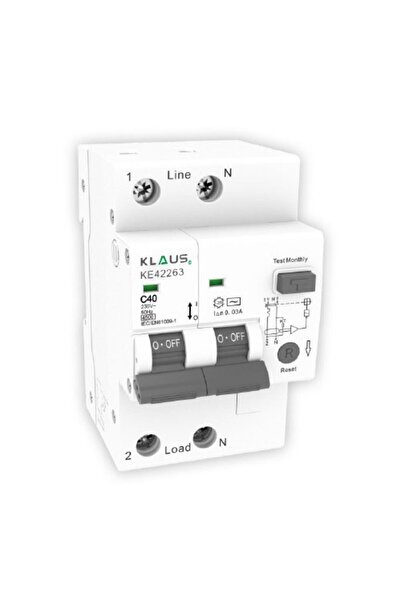 Klaus Residual Current Circuit Breaker Rcbo 4.5Ka 1P+N 40A 30Ma, KE42240 (54)