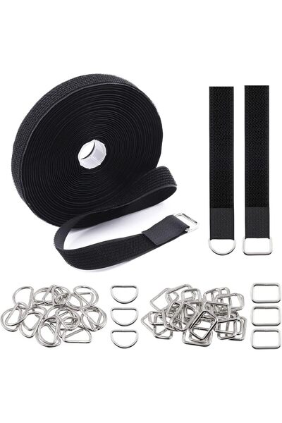 Swpeet 51 قطعة من روابط الكابلات المصنوعة من النايلون الأسود مع مشابك معدنية،...