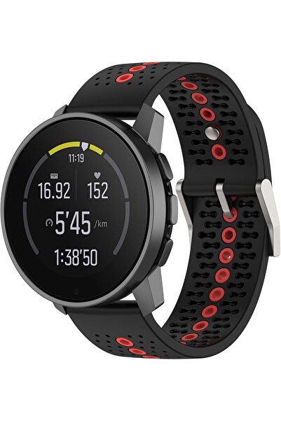 AWADUO سوار معصم بديل من السيليكون لساعة Suunto (22 مم) باللونين الأسود والبر...