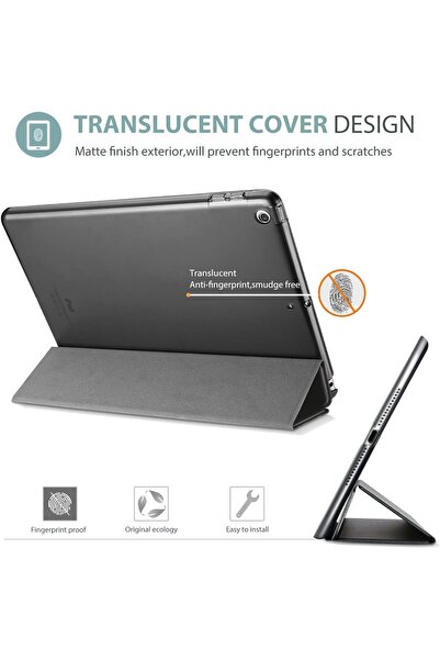 PROCASE slim lightweight smart case with stand and clear back for iPad 9.7 (5th/6th Gen) - Metallic