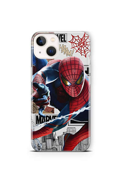 FLAMENKO iPhone 15 Uyumlu Süper Kahraman Desenli Şeffaf Telefon Kılıfı