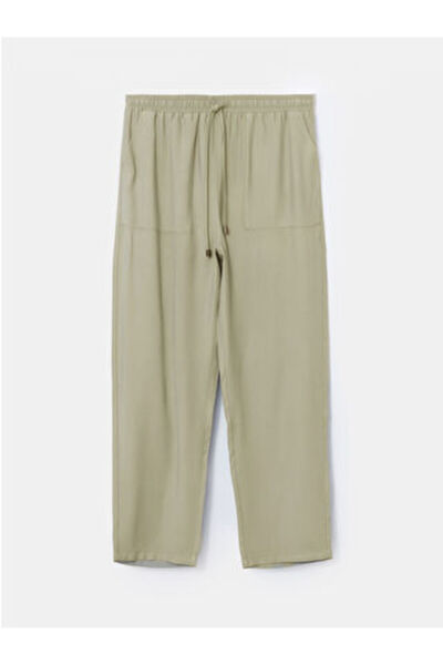 LC Waikiki Artı-Store Women's Carrot-Cut Trousers with Elastic Waist and Lace...