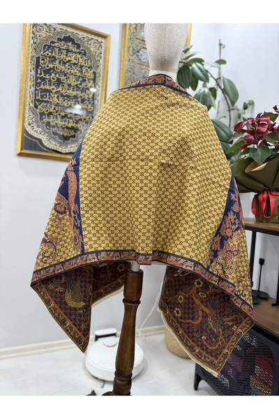 GÜMRÜKÇÜ GG Desen İthal %100 Pamuk Omuz Şalı Atkı Premium Kalite