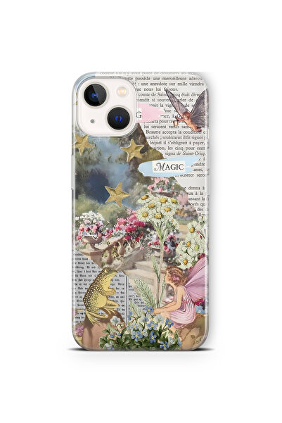 FLAMENKO iPhone 15 Plus Uyumlu Bahar Büyüsü Desenli Şeffaf Telefon Kılıfı
