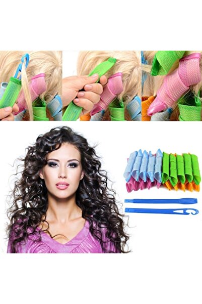 Palmonix Set de 18 bigudiuri spiralate, multicolore, ideale pentru bucle