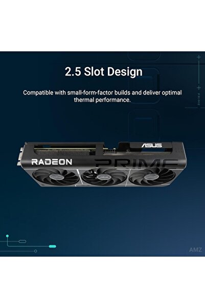 ASUS بطاقة الرسومات Prime Radeon™ RX 9060 XT سعة 16 جيجابايت GDDR6 - إصدار Overclocked (PCIe 5.0، HDMI/DP 2.1، فتحة 2.5، A