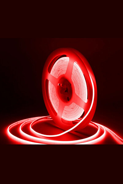 DEMİRLED 12V Cob Şerit Led 3MM 400 Ledli İnce Esnek Kırmızı Cob Led IP20 (5 M...