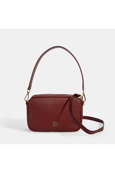 Desa Жіноча бордова сумочка на ремінці через плече