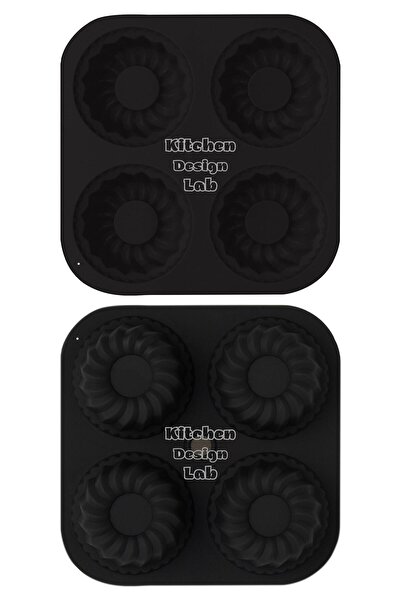 Atlas Mutfak Airfryer Gri/antrasit 4'lü Silikon Mini Kek Kalıbı - Muffin Kalı...