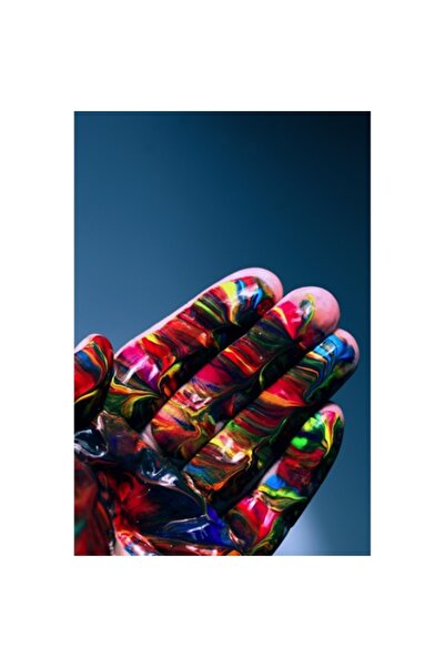 OEM Pictură abstractă - mână de culori, ulei, 80 x 120 cm