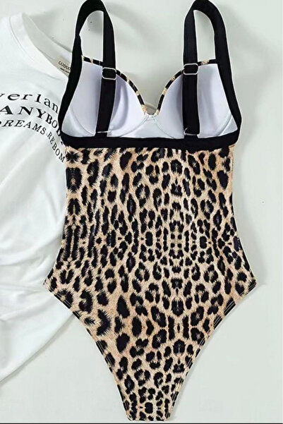 embody Costum de baie dintr-o singură piesă pentru femei, cu efect modelator, imprimeu animal, maro lm008