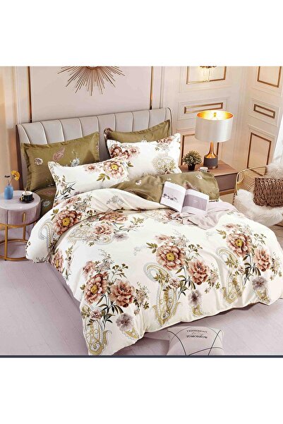 OEM Lenjerie de Pat Dublu, Cearceaf cu Elastic Țesătură tip Finet, 6 piese