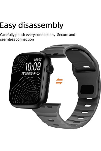 Generic Silicone Sport Band - Compatible with Apple Watch 38/40/41/42/44/45/49mm (Series 2–10, SE,