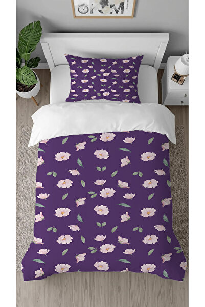 GREENDECOR Set de lenjerie de pat elegant, cu model de flori de margaretă, cu...