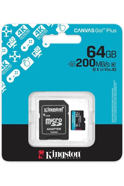 Kingston 64GB Canvas Go Plus microSD Card (SDCG4/64GB)
