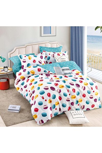 OEM Lenjerie de Pat Dublu, Cearceaf cu Elastic Țesătură tip Finet, 6 piese