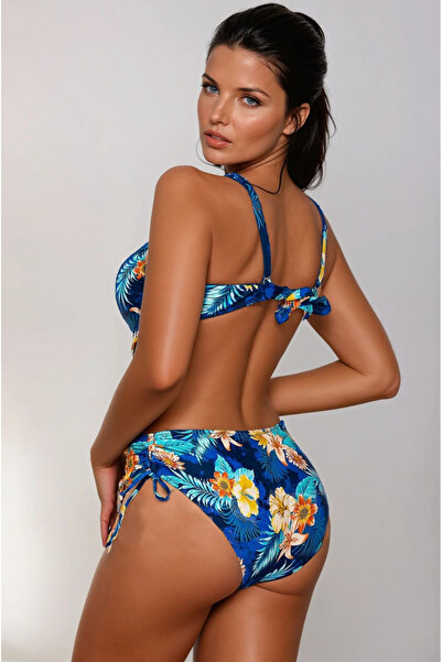 embody Costum de baie din două piese, mărime mare, imprimeu floral, albastru, Lori 5003