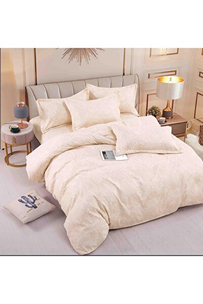 OEM Lenjerie de Pat Dublu, Cearceaf cu Elastic Țesătură tip Finet, 6 piese