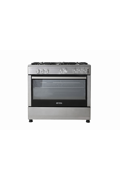 General Supreme Gas Cooker 5 Burner Cast Iron, 90X60, TurboFAN, Full safety, Steel