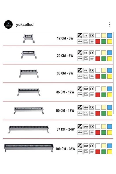 Led 30cm 9w wallwasher yeşil rengi/dış cephe, minare, bahçe aydınlatma iç dış...