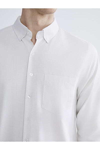 LC Waikiki Sparkling Selections from Shining Store | Regular Fit Long Sleeve Dobby Men's Shirt