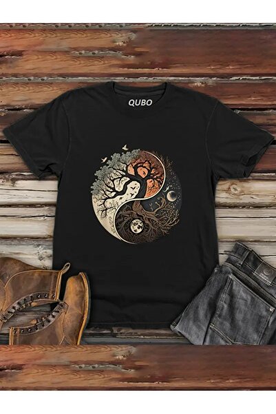 qubo sportswear & company qubo Футболка з коротким рукавом з бавовняної тканини з великим принтом