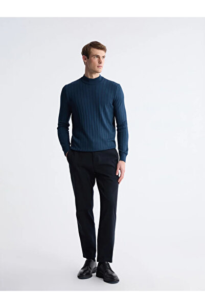 LC Waikiki Southblue petrol half turtleneck men's knitwear sweater