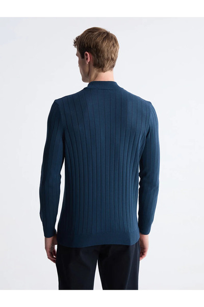 LC Waikiki Southblue petrol half turtleneck men's knitwear sweater