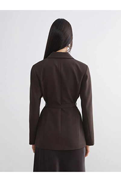 LC Waikiki LCW Vision Кафяво дамско сако с колан