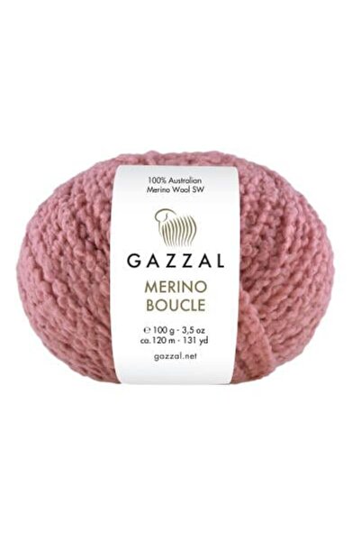 Gazzal Merino Boucle Saf Yün Örgü İpliği 100 Gr 3768