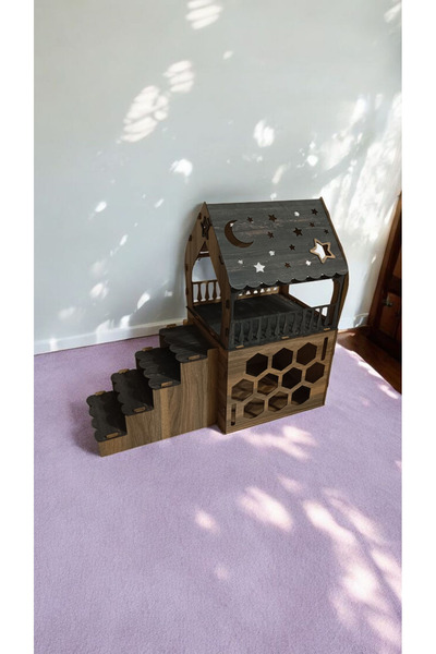 MASTERPOL İsmeÖzel Ahşap Dekoratif Büyük Köpek Evi Minder Ve Tasma Hediyeli kulübesi oyun ev rebab-tesbih