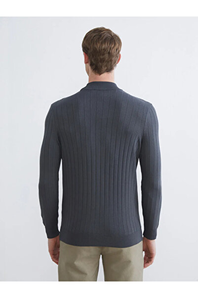 LC Waikiki Southblue Anthracite Half Turtleneck Men's Knitwear Sweater