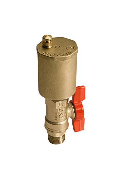 GIACOMINI Valvă automată de aerisire R99SY013, filet exterior de 1/2”, pentru sisteme solare termice, alamă