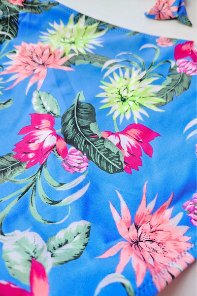 embody Costum de baie din două piese, mărime mare, imprimeu floral, albastru, exotic Ocean 5003