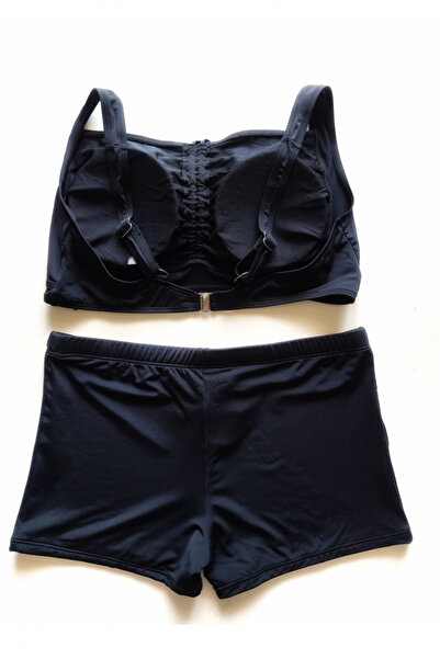 embody Plus size swimsuit, black, with shorts, Carina